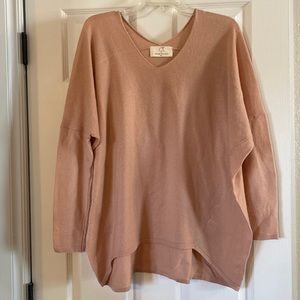 Double V-neck batwing sweater